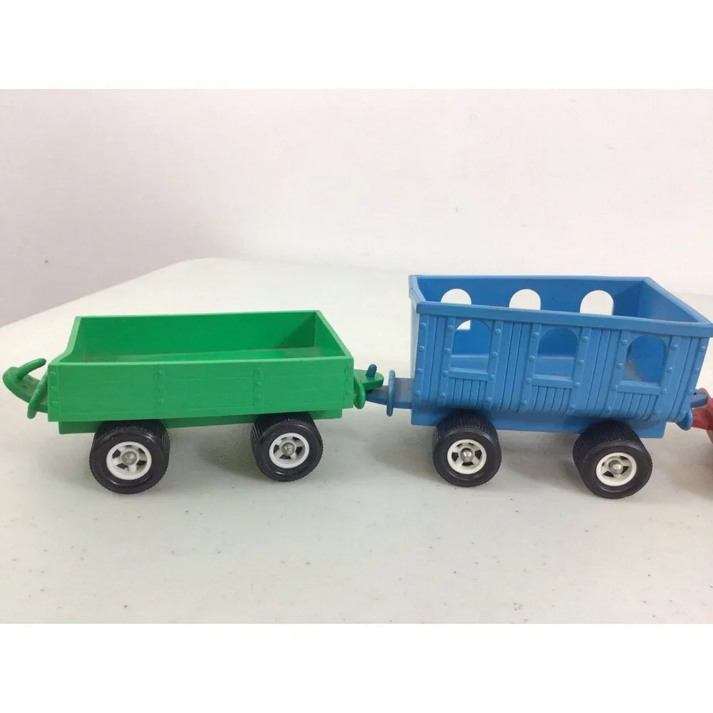 Vintage Plastic Toy Train Set Galinite Sweden 3 Cars